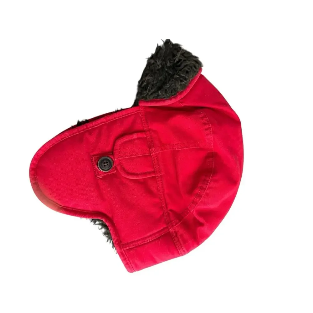 Abercombie youth red sherpa line‎ red trapper outdoor winter hat
